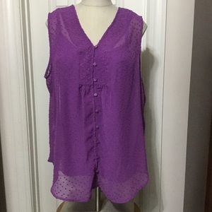 Liz Claiborne purple top with camisole